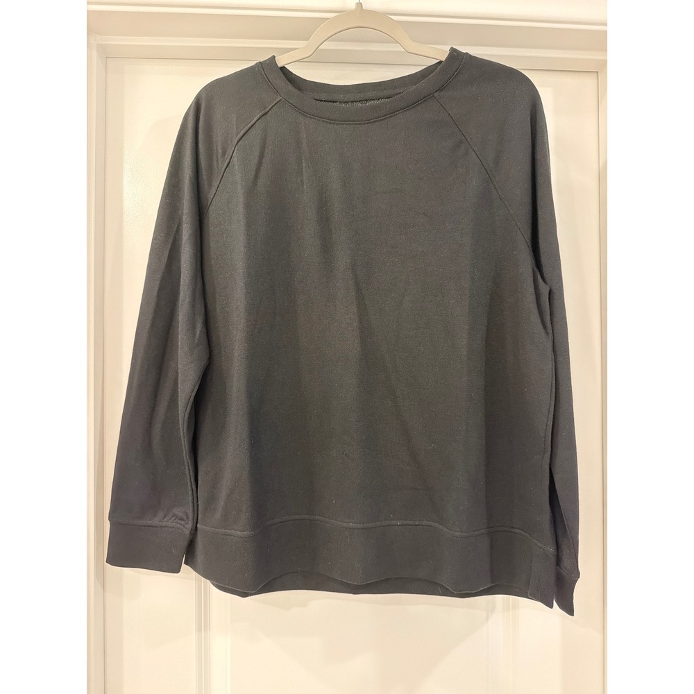 West Loop Sweatshirt Womens Small Medium Black Thin Raglan Long Sleeve Pullover